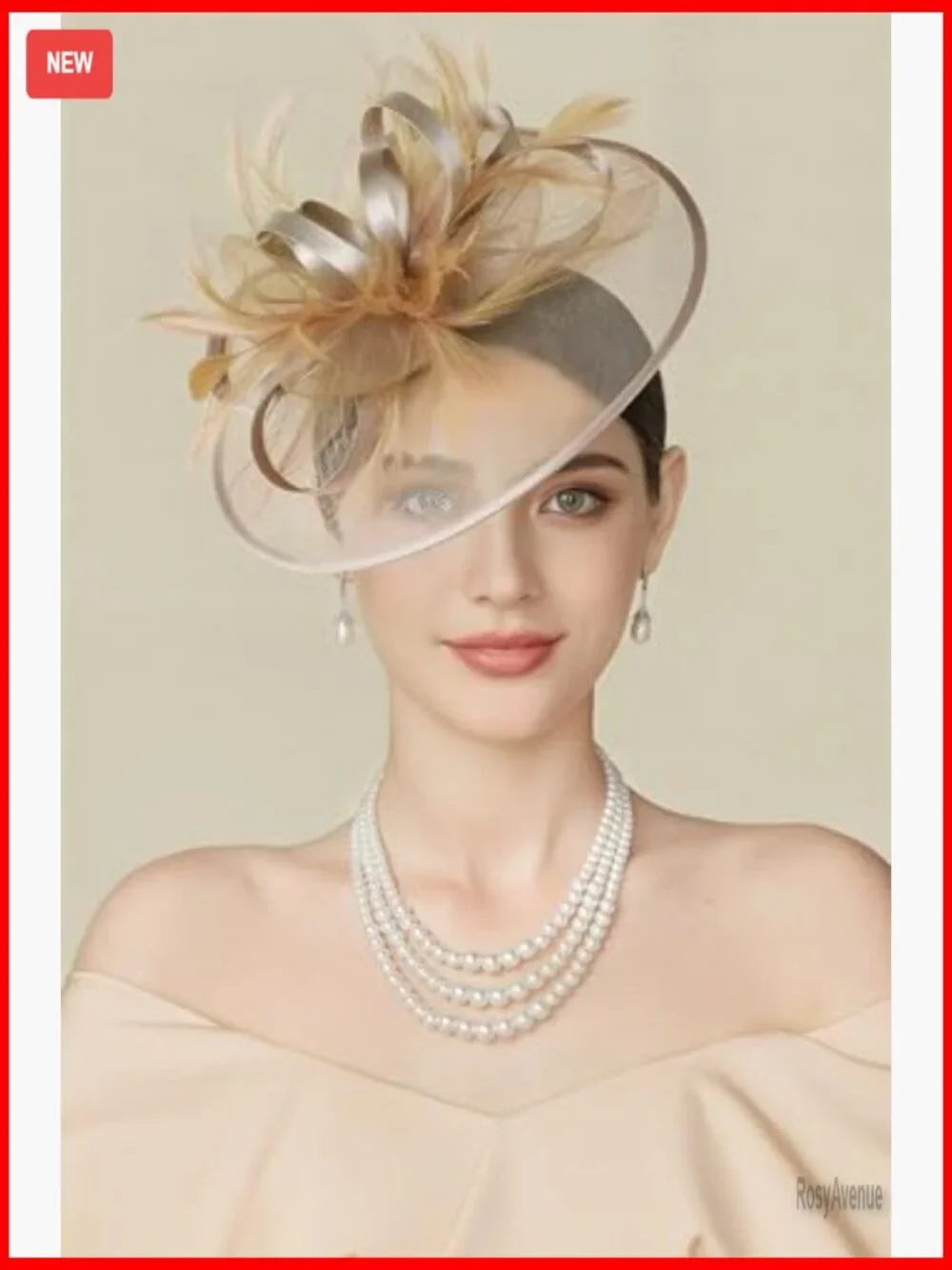 Derby Fascinator Hat with Feathers and Ribbons for Special Occasions
